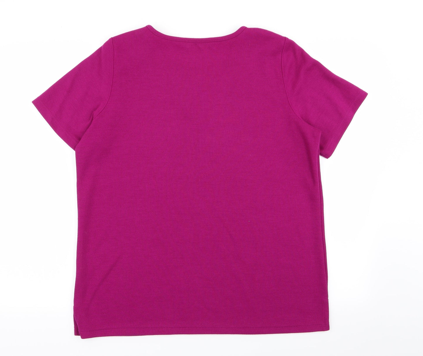 Bm collection Womens Purple Geometric  Basic T-Shirt Size M