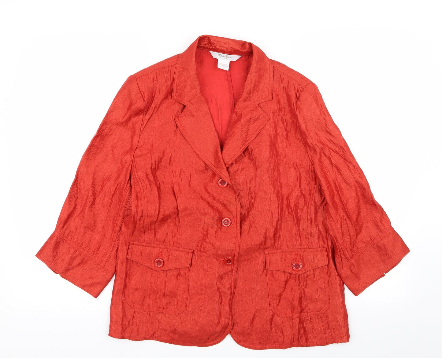 TanJay Womens Orange   Jacket Blazer Size 10