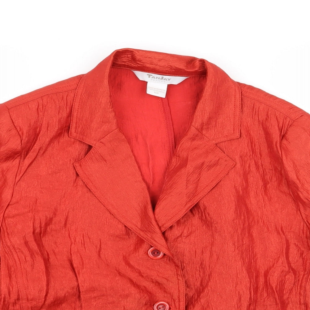 TanJay Womens Orange   Jacket Blazer Size 10