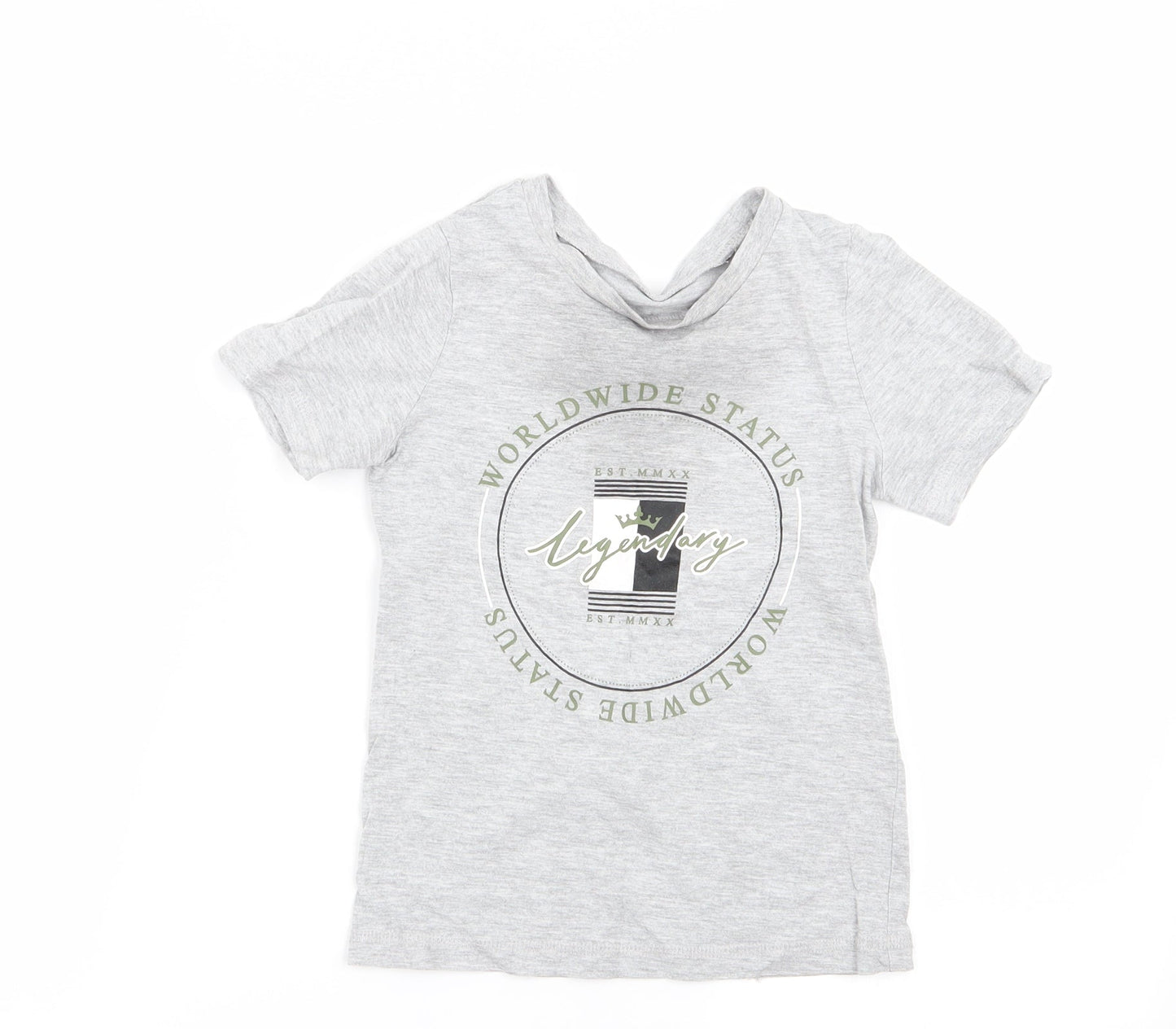 Asda George Girls Grey   Basic T-Shirt Size 4-5 Years