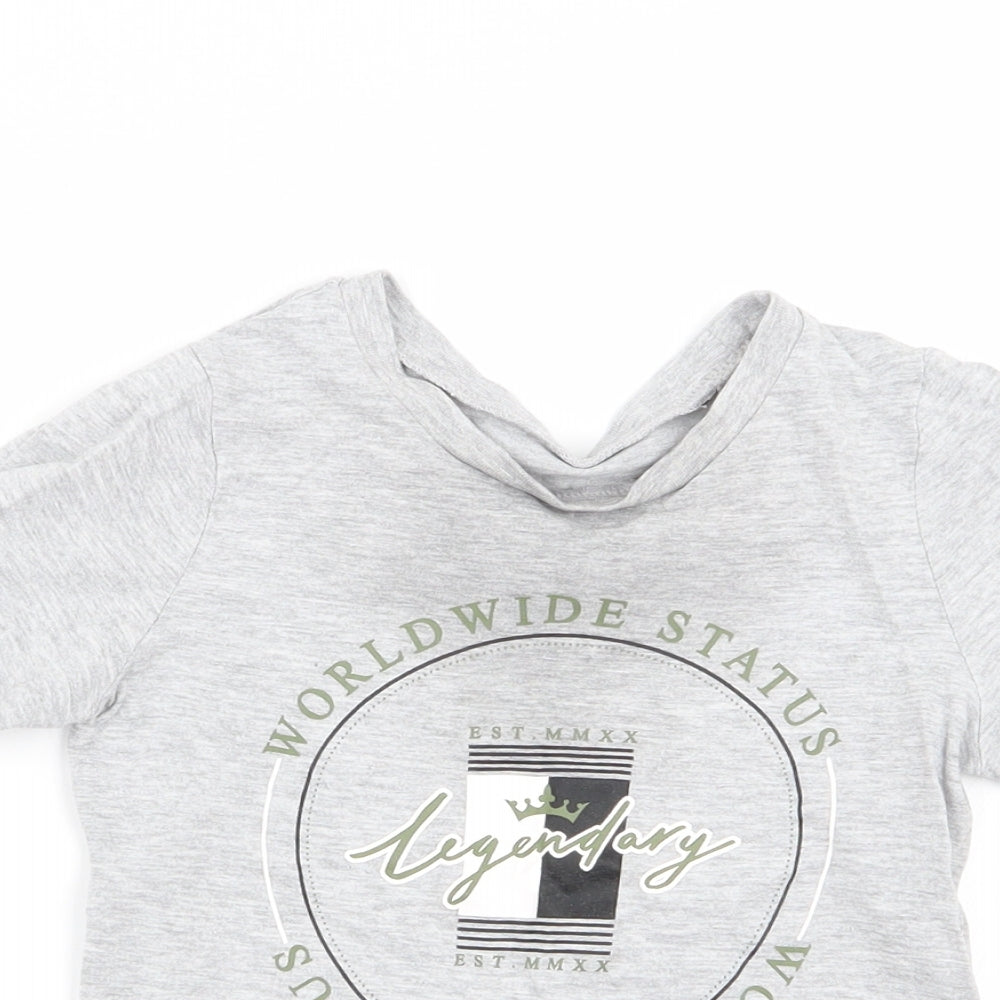 Asda George Girls Grey   Basic T-Shirt Size 4-5 Years