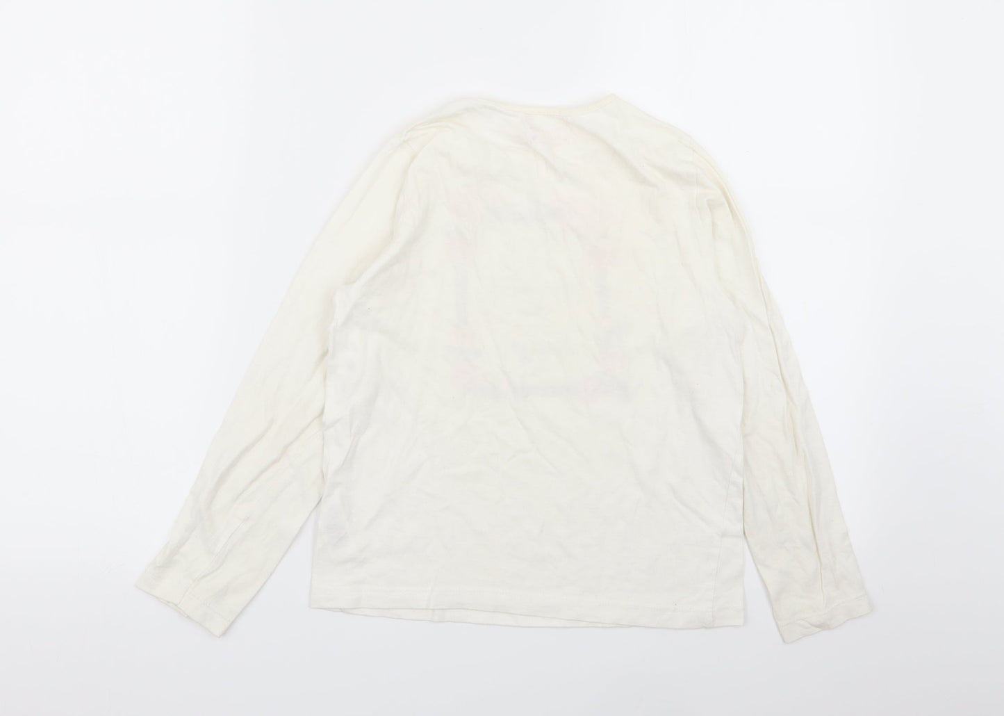 peimark Girls White Floral  Basic T-Shirt Size 9-10 Years