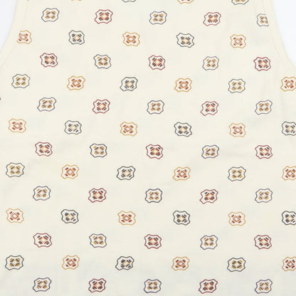 janique Womens Beige Geometric  Basic Tank Size L