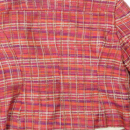 Brand and care label for Soon women’s pink jacket, size UK 14