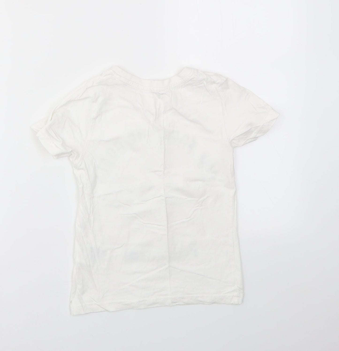 H&M Girls White   Basic T-Shirt Size 4-5 Years