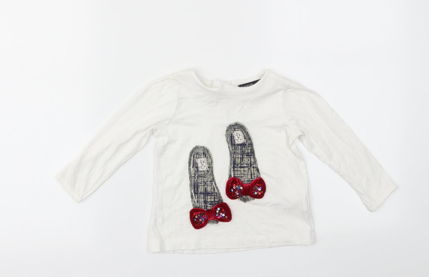 M&S Girls White   Basic T-Shirt Size 12-18 Months