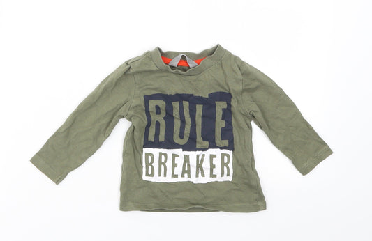 Primark Boys Green   Basic T-Shirt Size 9-12 Months