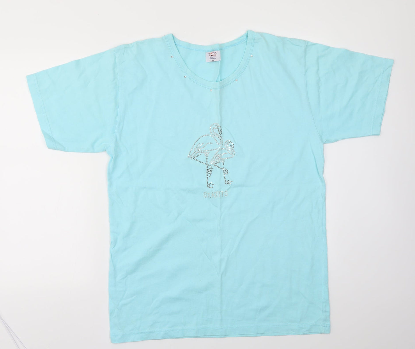 TROPICAL WORLD Womens Blue   Basic T-Shirt Size XL