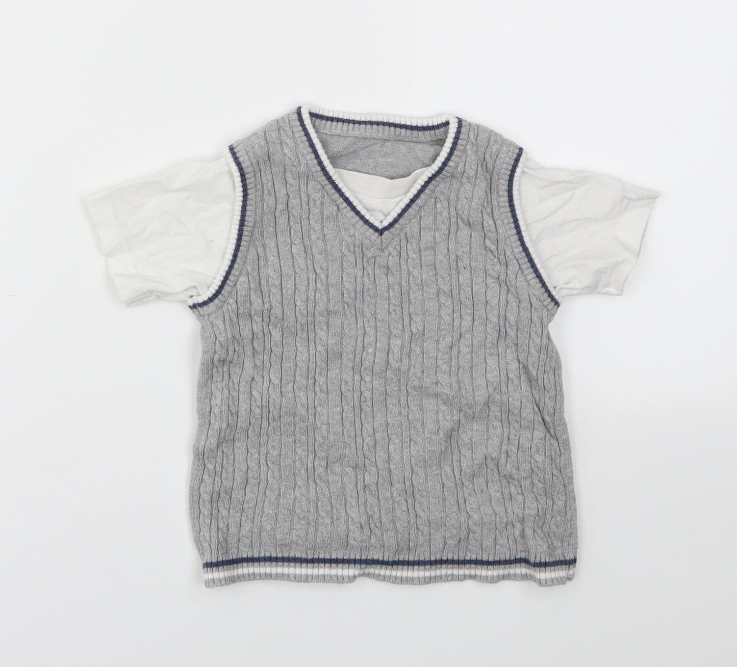 George Boys Grey   Basic T-Shirt Size 9-12 Months