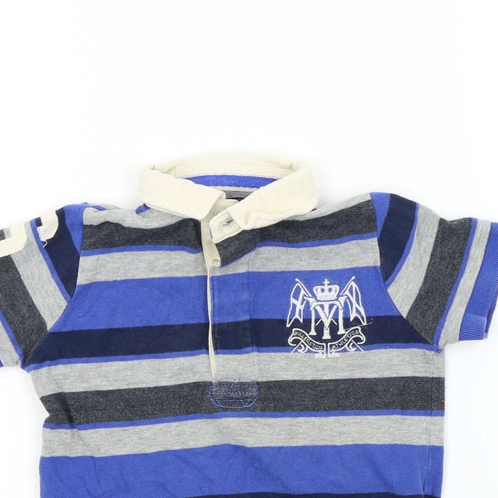 NEXT Boys Black Striped  Basic Polo Size 3 Years