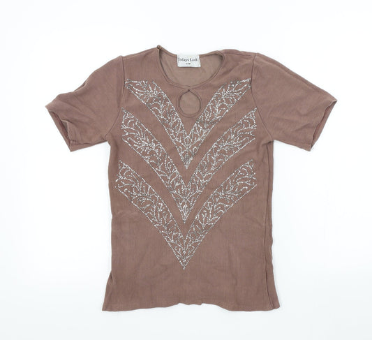 Todays Look Womens Blue Colourblock  Basic T-Shirt Size S