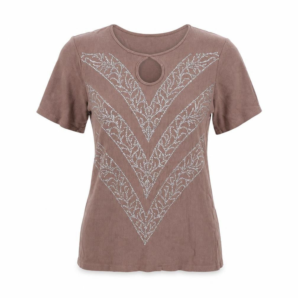 Todays Look Womens Blue Colourblock  Basic T-Shirt Size S