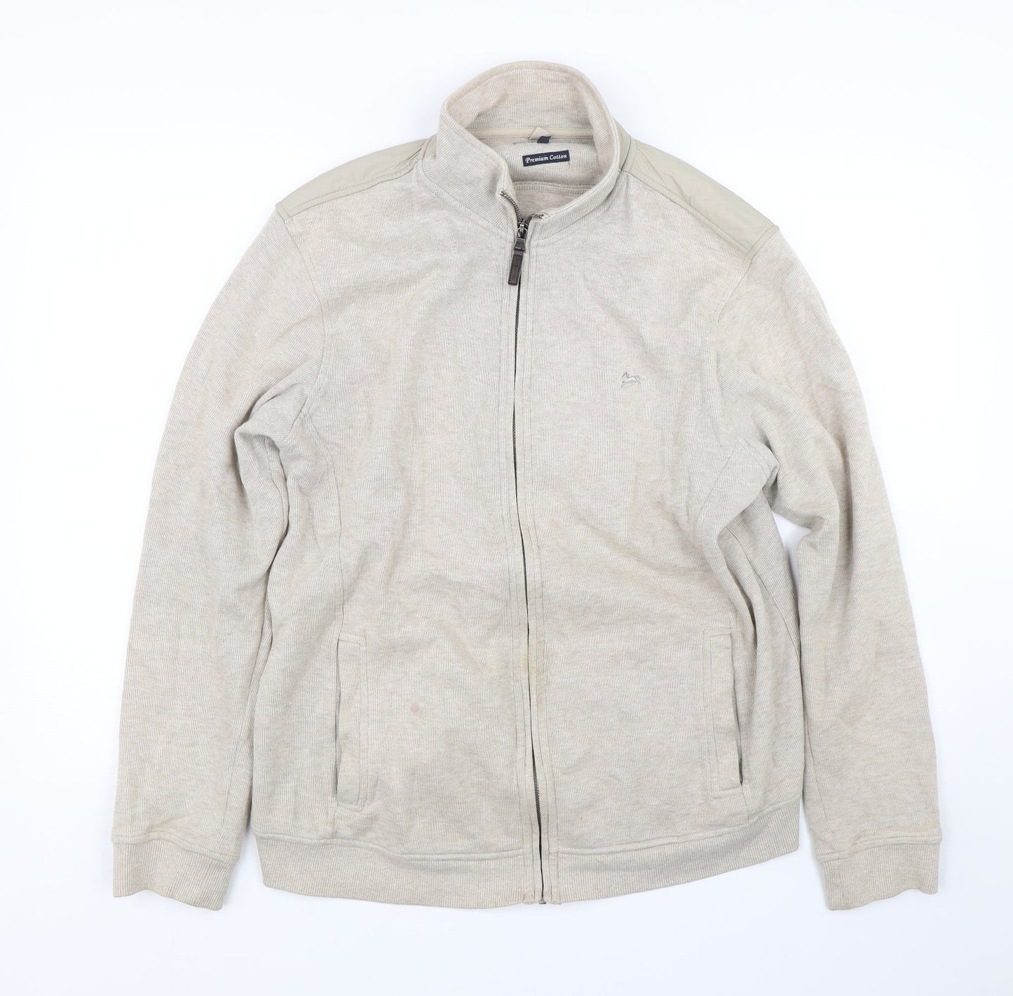 J Hampton & Sons Womens Beige   Full Zip Sweatshirt Size L