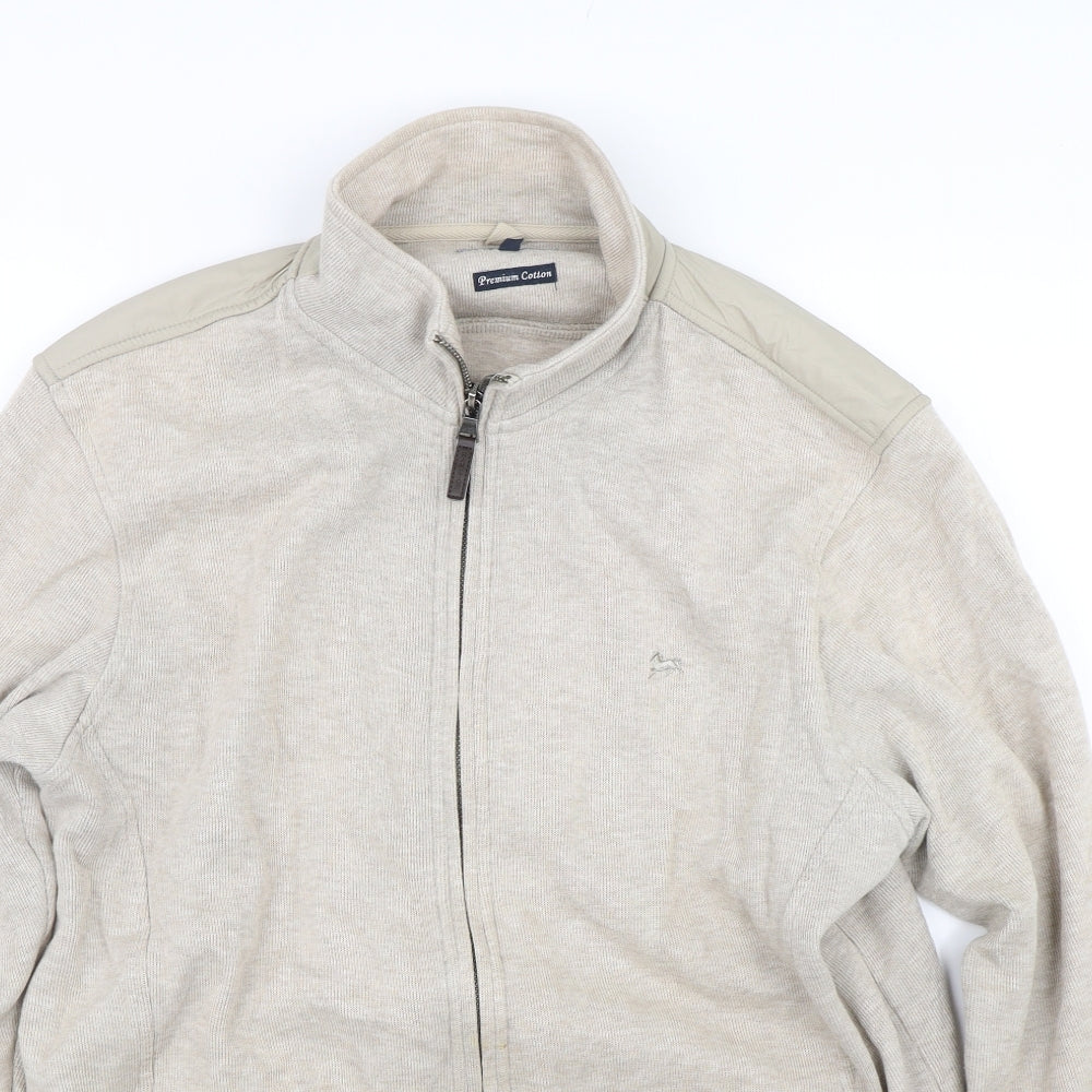 J Hampton & Sons Womens Beige   Full Zip Sweatshirt Size L