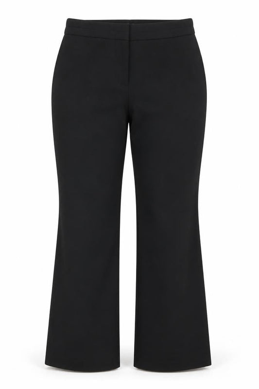 Front view of Papaya women’s black trousers, size UK 10, 27-inch leg