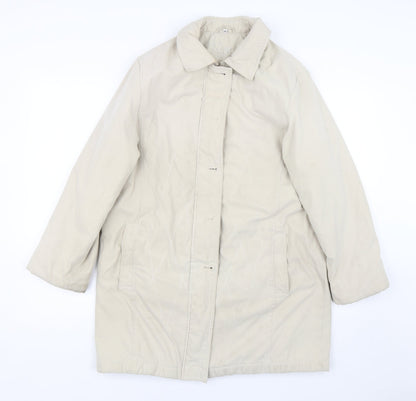 Klass Womens Beige   Overcoat Coat Size L