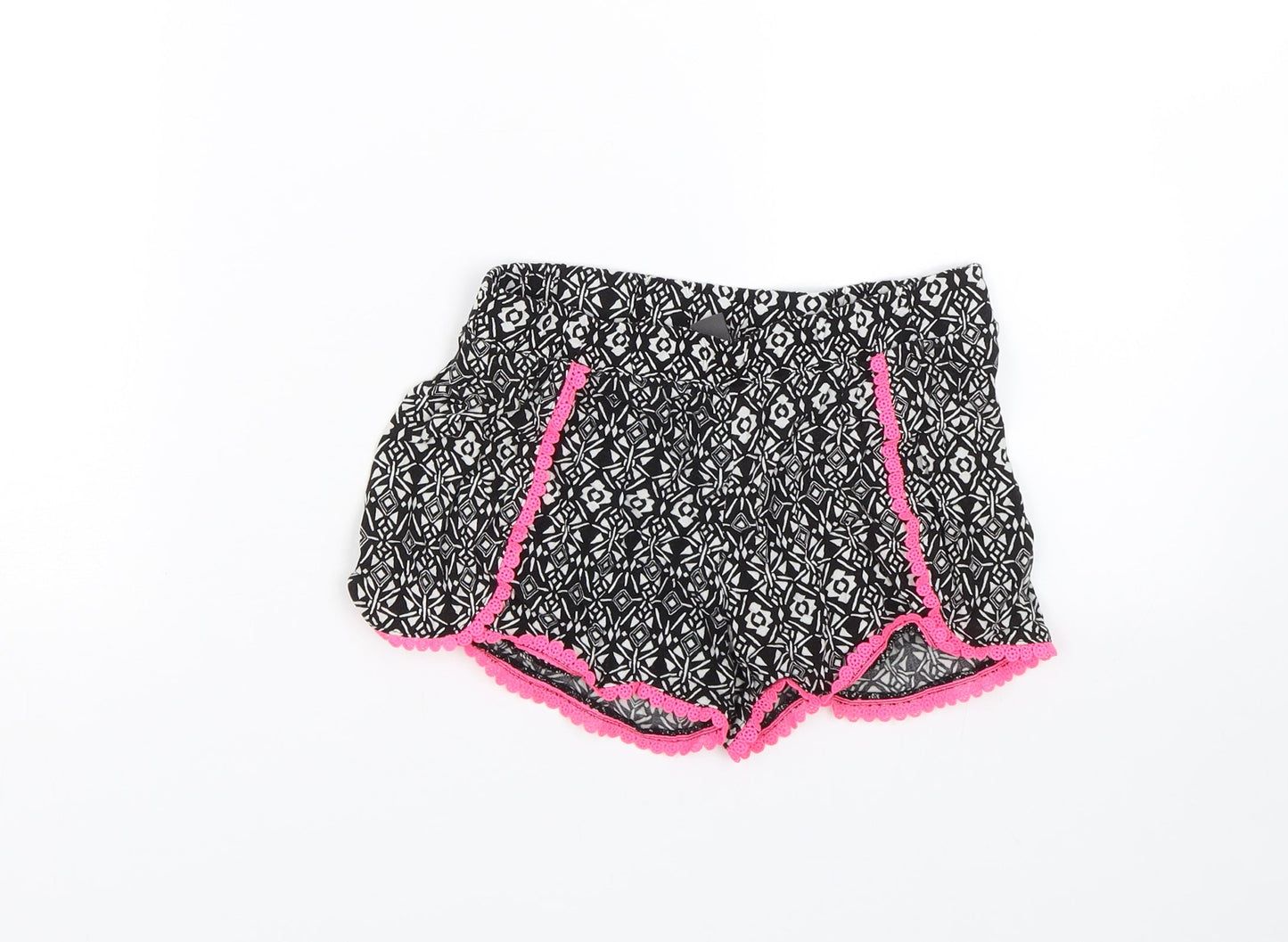 Primark Girls Black Argyle/Diamond  Sailor Shorts Size 8-9 Years