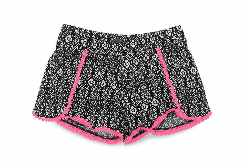 Primark Girls Black Argyle/Diamond  Sailor Shorts Size 8-9 Years