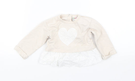 Prenatal Girls Beige   Pullover Jumper Size 3-6 Months