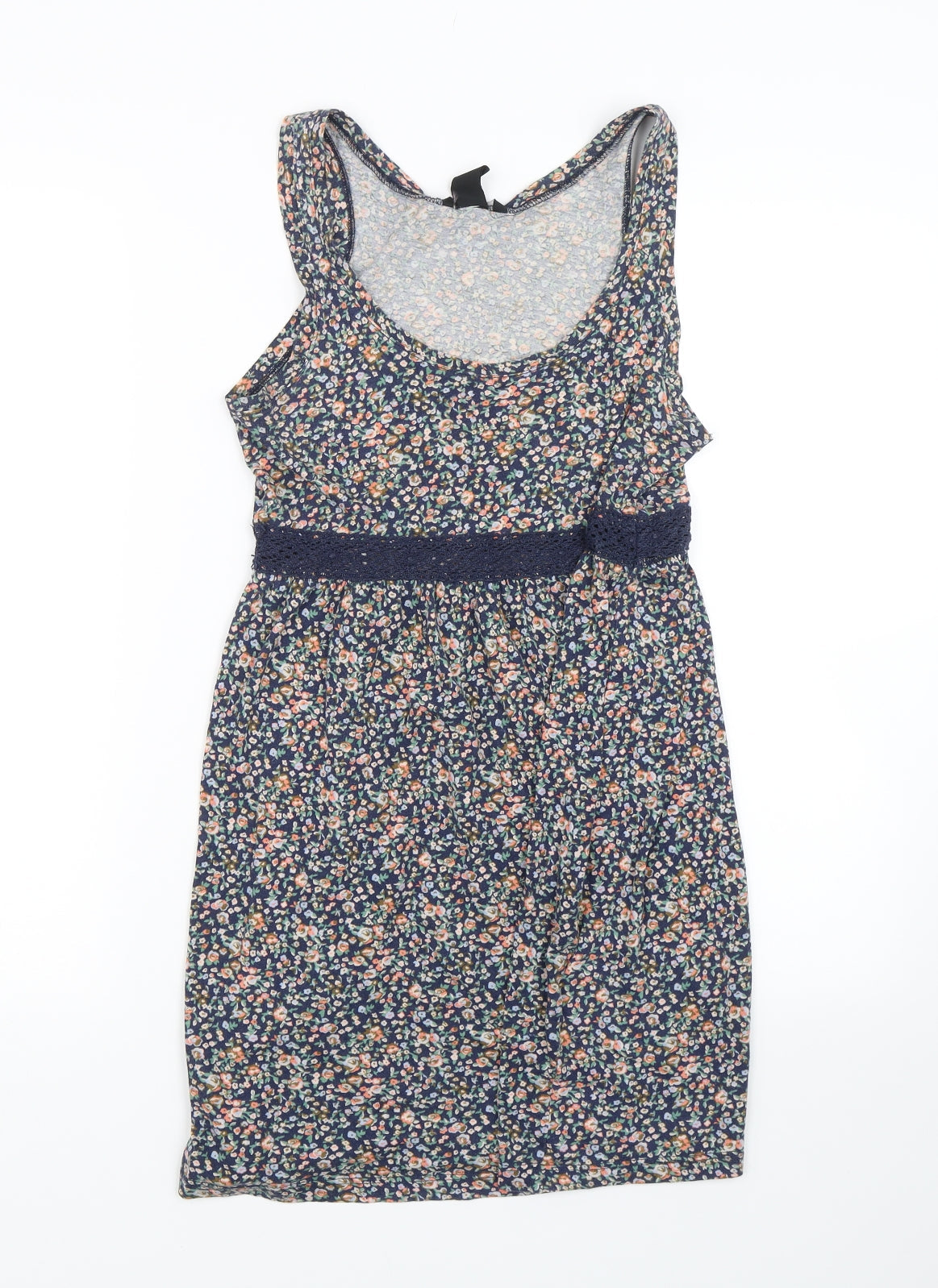 H&M Womens Blue Floral  Tank Dress  Size XS