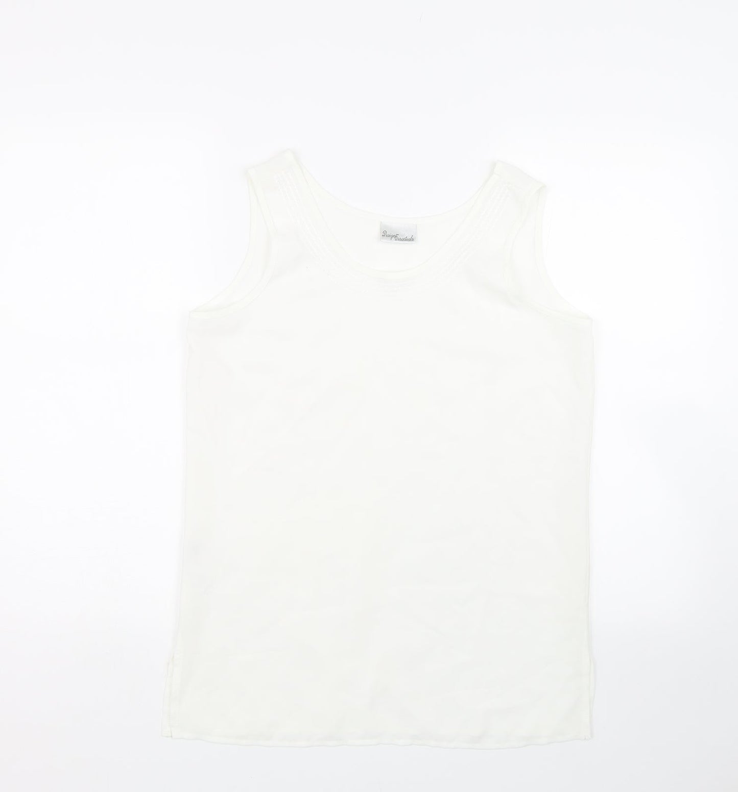 Design Essentials Womens White   Basic Tank Size 12