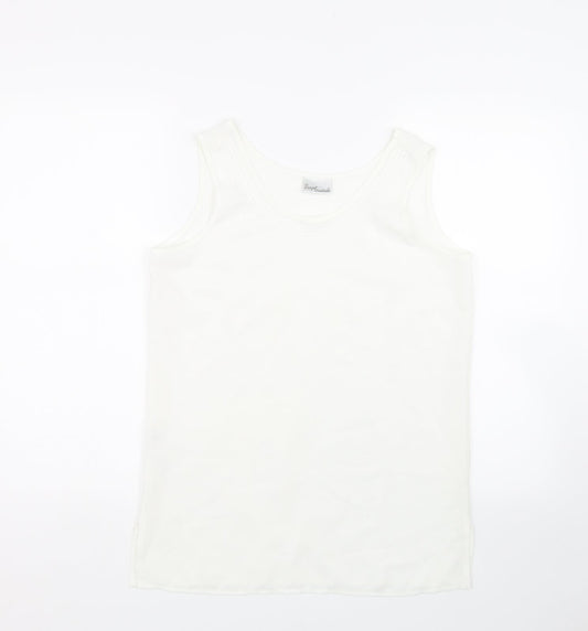 Design Essentials Womens White   Basic Tank Size 12