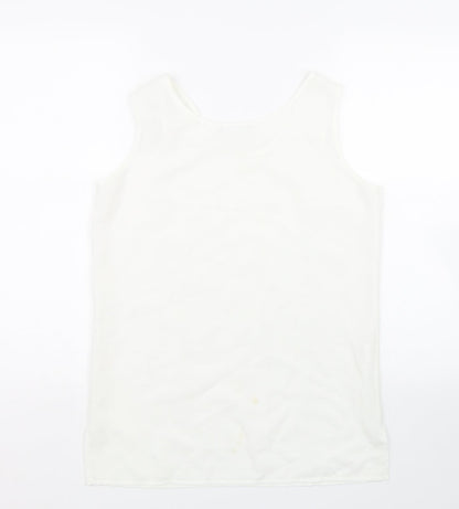 Design Essentials Womens White   Basic Tank Size 12