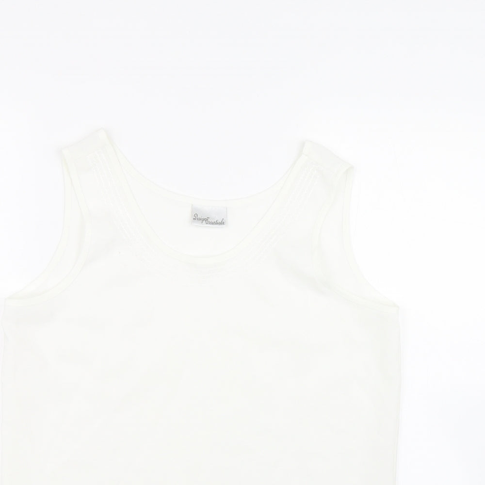 Design Essentials Womens White   Basic Tank Size 12