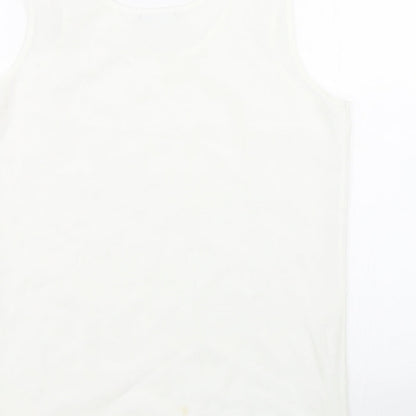 Design Essentials Womens White   Basic Tank Size 12