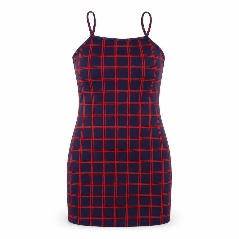 SheIn Womens Blue Check  Mini  Size M