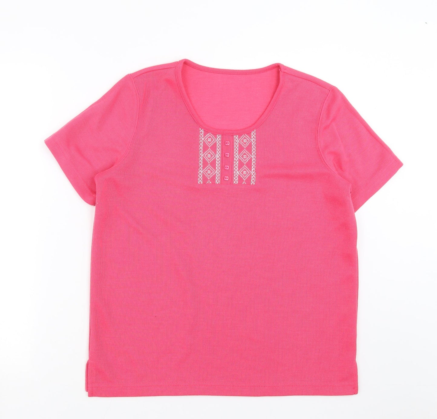 BM Womens Pink   Basic T-Shirt Size S  - Embroidered detail