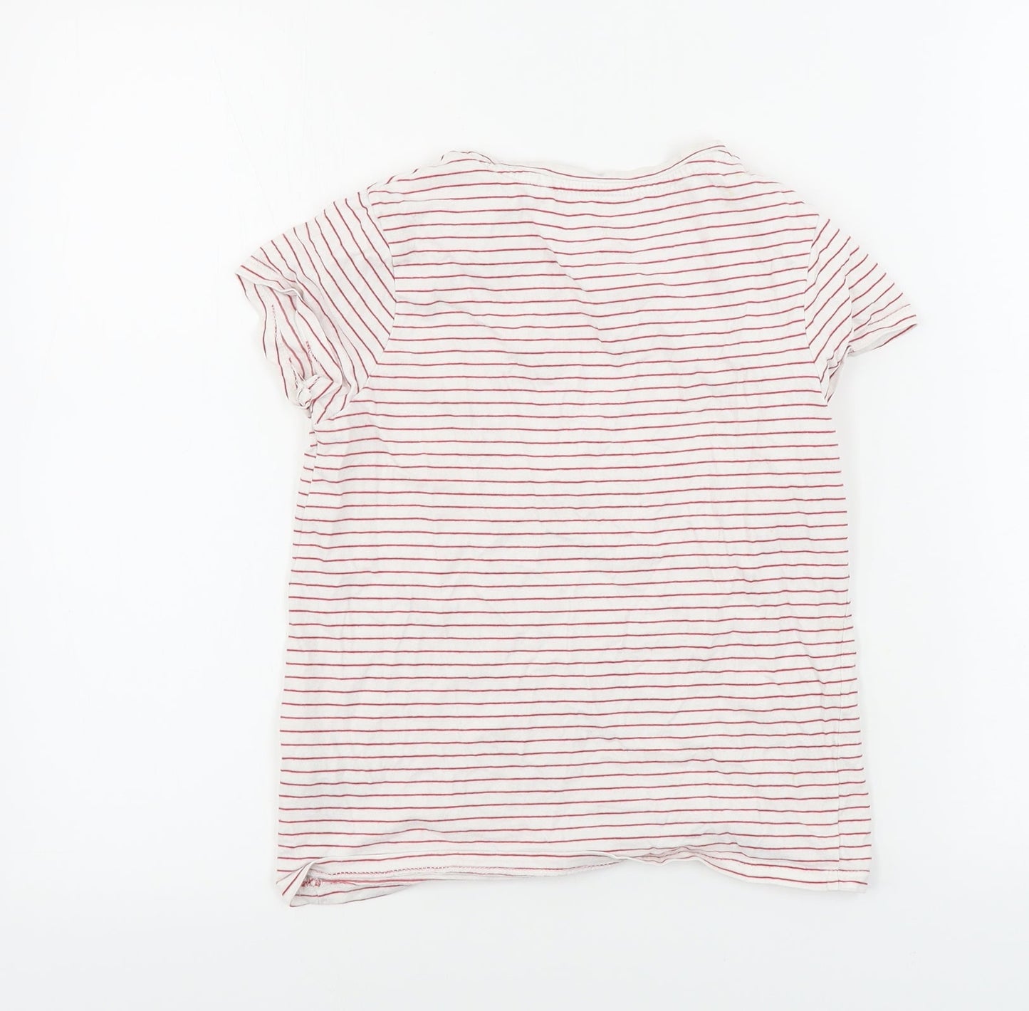 NEXT  Girls White Striped  Basic T-Shirt Size 10 Years