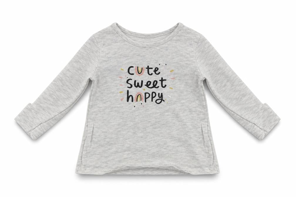 George  Girls Grey   Basic T-Shirt Size 6-9 Months