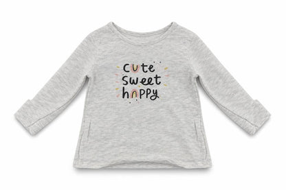 Front view of George girls’ grey basic t-shirt, size 6-9, months