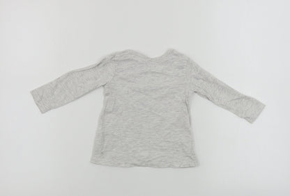 Back view of George girls’ grey basic t-shirt, size 6-9, months