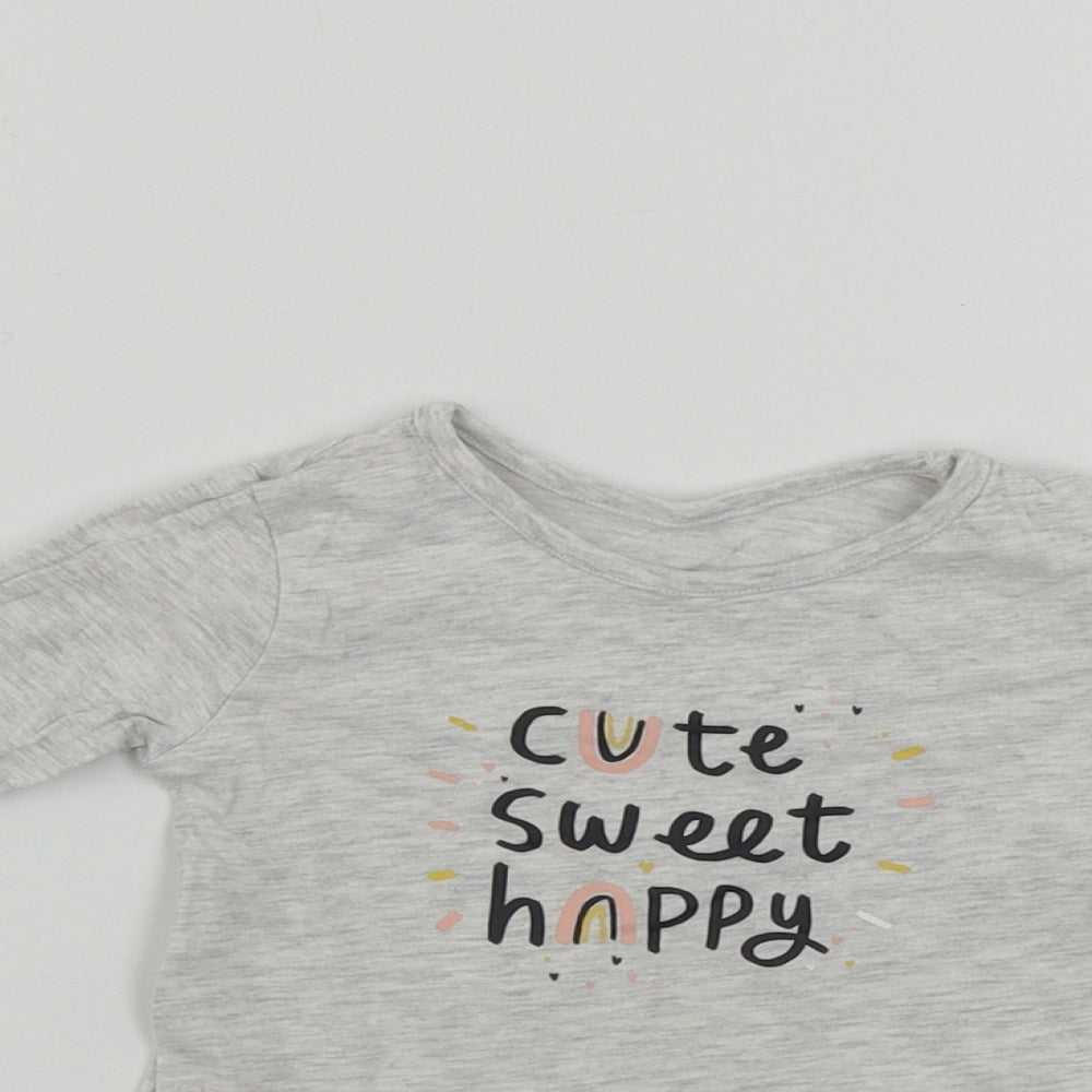 George  Girls Grey   Basic T-Shirt Size 6-9 Months