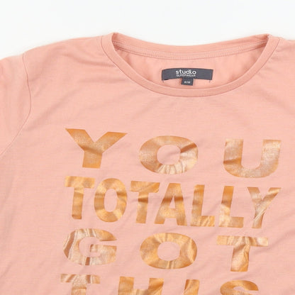 studio  Womens Pink   Basic T-Shirt Size 10