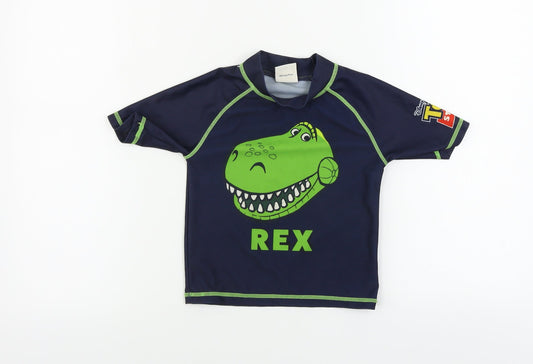 Disney Toy Story  Boys Blue   Basic T-Shirt Size 4-5 Years  - Dinasour Print