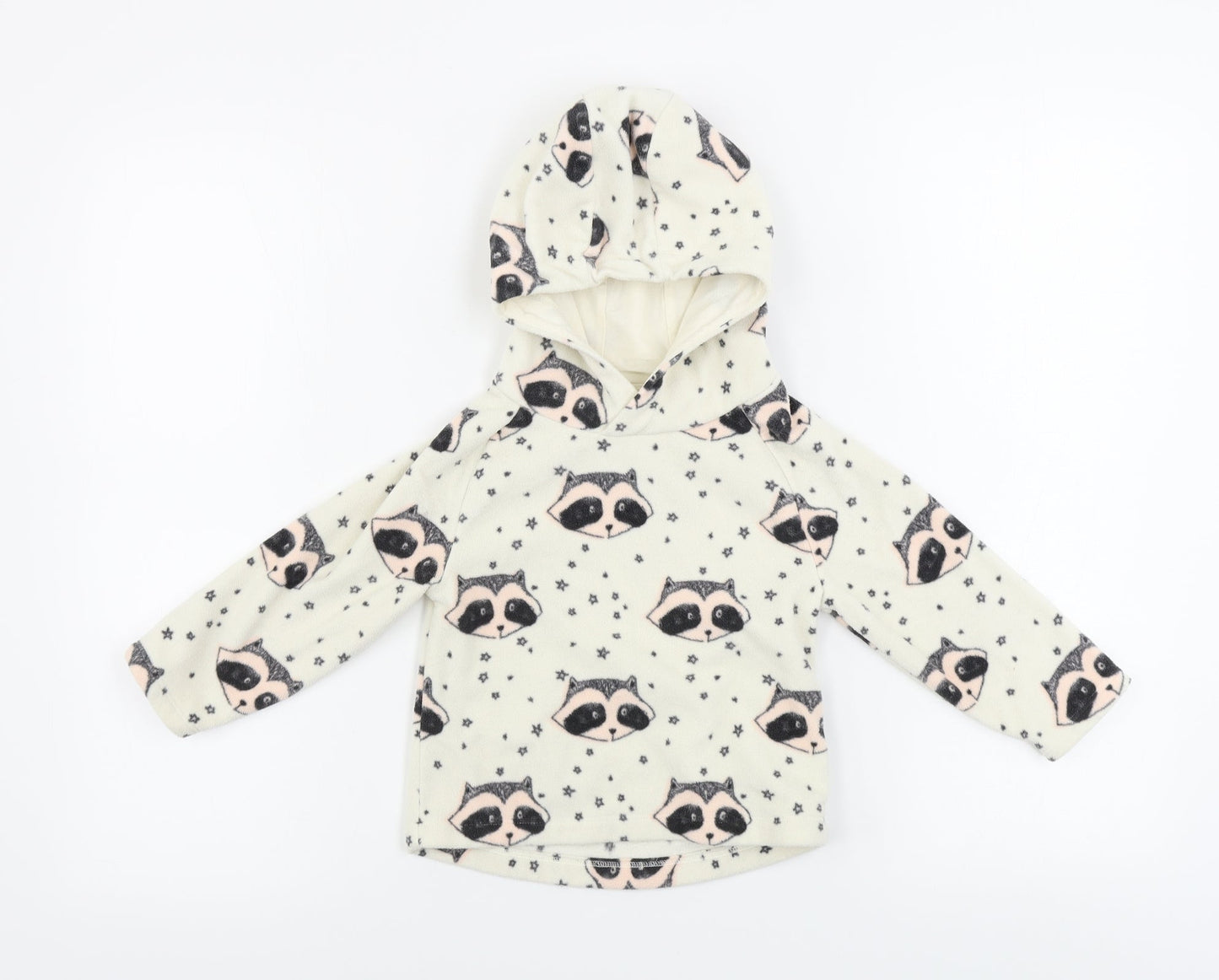NEXT  Girls Beige Animal Print  Pullover Hoodie Size 2 Years