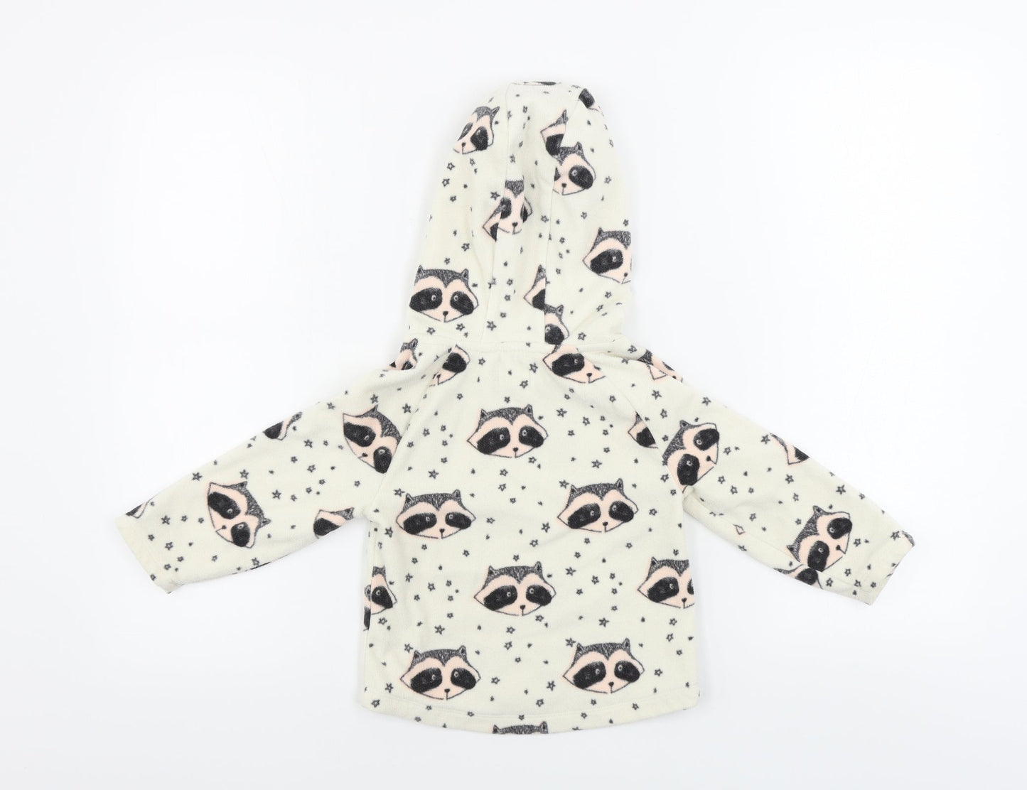 NEXT  Girls Beige Animal Print  Pullover Hoodie Size 2 Years