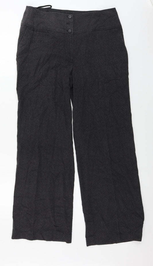 EWM Womens Grey Paisley  Trousers  Size 12 L28 in
