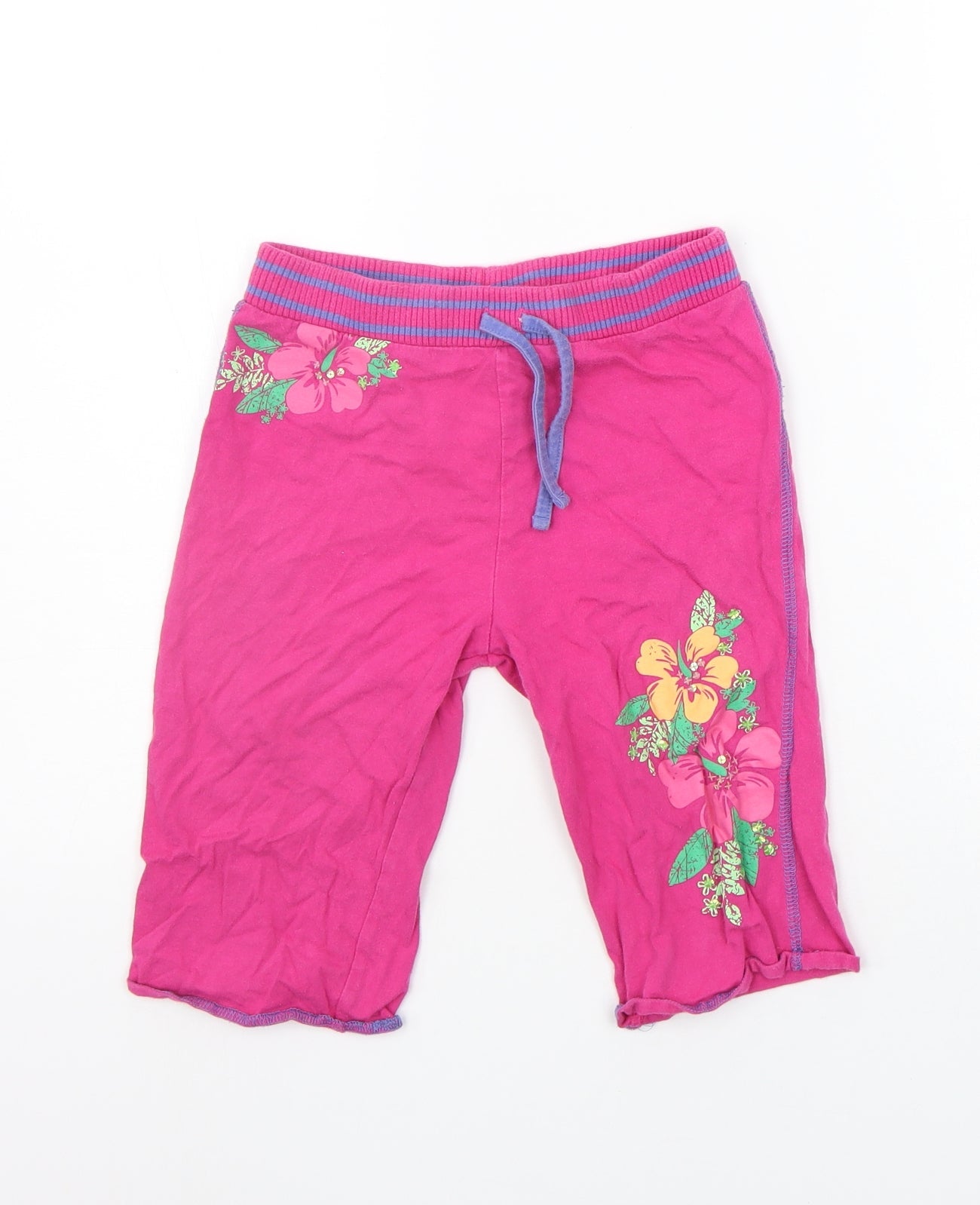 Adams Girls Pink Floral  Jogger Trousers Size 7 Years