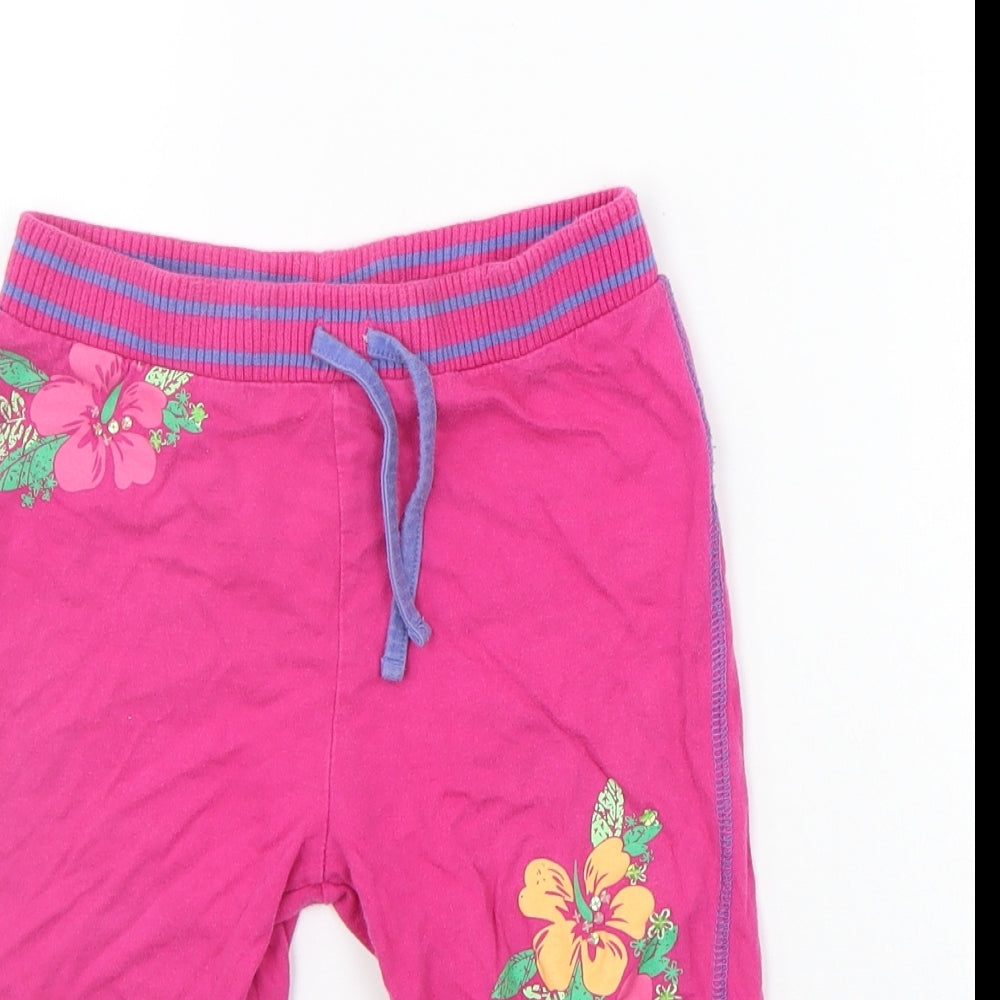 Adams Girls Pink Floral  Jogger Trousers Size 7 Years