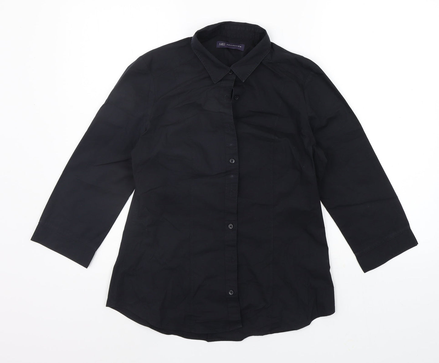 Marks and Spencer Womens Black   Basic Button-Up Size 10