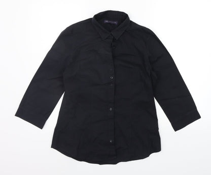 Preloved Marks and Spencer Womens Black   Basic Button-Up Size 10 - Front
