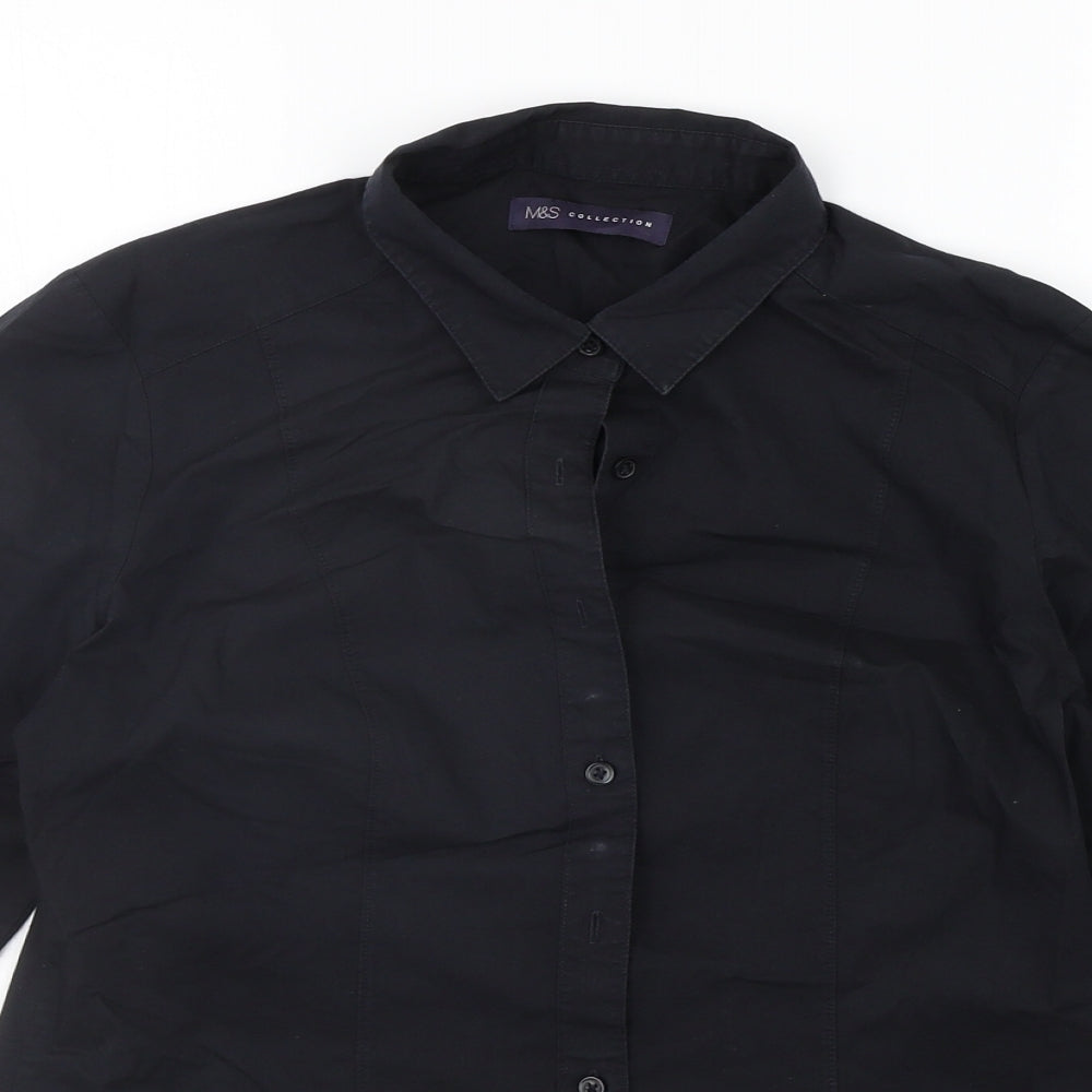 Marks and Spencer Womens Black   Basic Button-Up Size 10