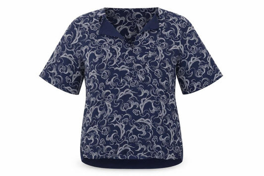 Marks and Spencer Womens Blue Geometric  Basic Blouse Size 6