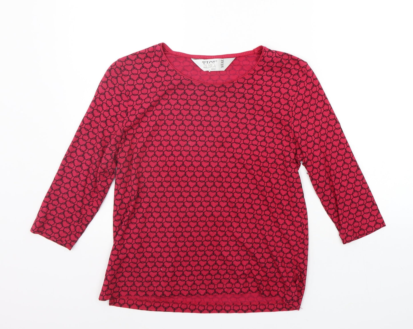 TIGI Womens Pink Geometric   T-Shirt Size 10