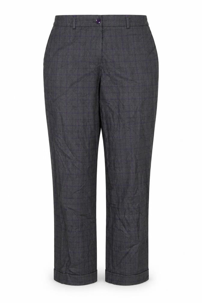 Marks & Spencer Womens Grey Check  Sweatpants Trousers Size 16 L21 in