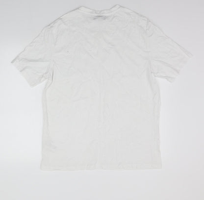 Back view of Atlasformen women’s white basic t-shirt, size L